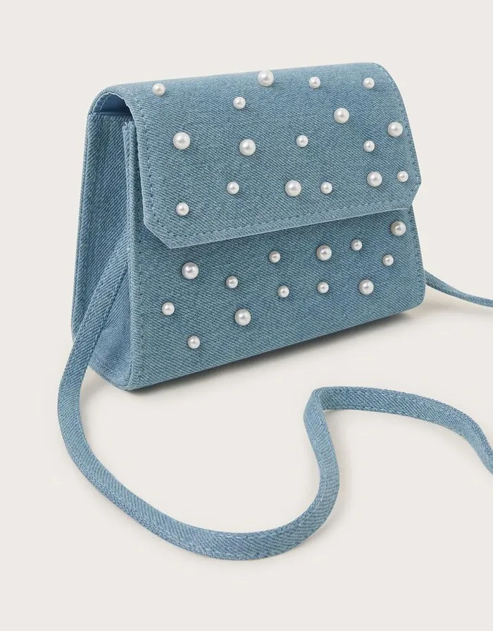 Monsoon Pearly Denim Bag Children Girls039 Bags and Purses Monsoon Pearly Denim Bag Children Girls039 Bags and Purses