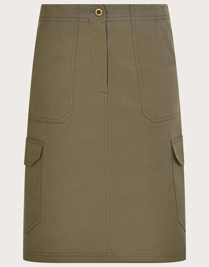 Monsoon Plain Longline Cargo Skirt Green Women Skirts Monsoon Plain Longline Cargo Skirt Green Women Skirts