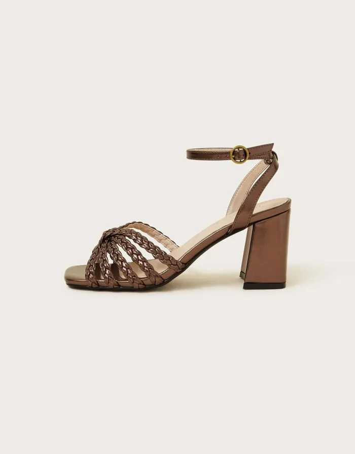 Monsoon Plaited Block Heel Sandals Bronze Women Sandals Monsoon Plaited Block Heel Sandals Bronze Women Sandals