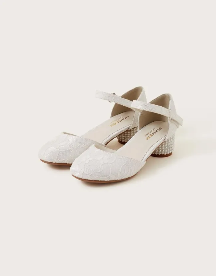 Monsoon Pretty Lacey TwoPart Heels Ivory Children Partywear
