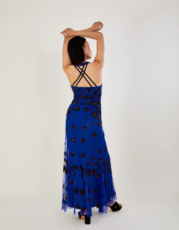 Monsoon Rosa Sequin Maxi Dress In Recycled Polyester Blue Women Occasionwear Monsoon Rosa Sequin Maxi Dress In Recycled Polyester Blue Women Occasionwear