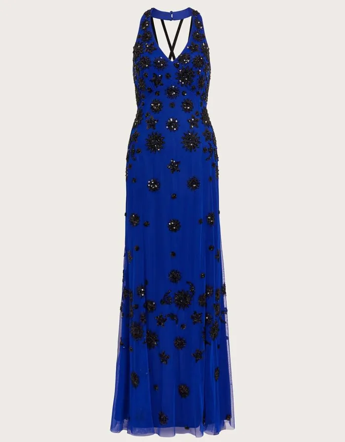 Monsoon Rosa Sequin Maxi Dress In Recycled Polyester Blue Women Occasionwear Monsoon Rosa Sequin Maxi Dress In Recycled Polyester Blue Women Occasionwear