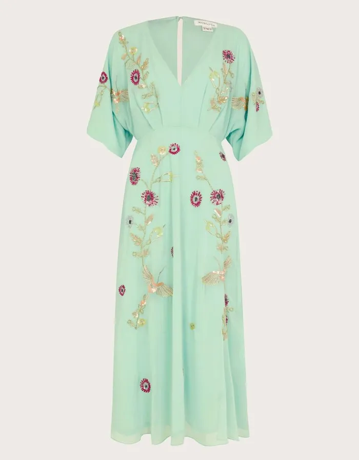 Monsoon Rosalie HandEmbellished Dress Green Women Occasionwear Monsoon Rosalie HandEmbellished Dress Green Women Occasionwear