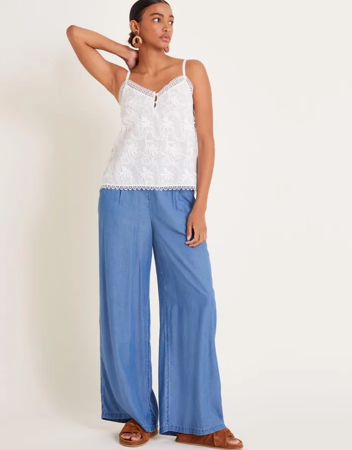 Monsoon Rosie Embroidered Cami Top White Women Tops and Blouses Monsoon Rosie Embroidered Cami Top White Women Tops and Blouses