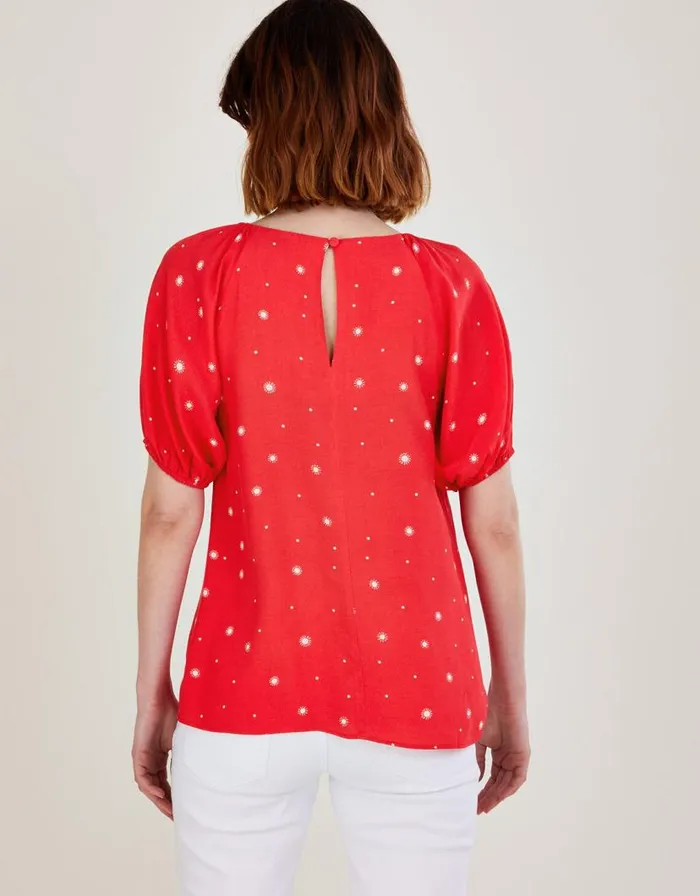 Monsoon Sami Spot CutOut Top Red Women Tops and Blouses Monsoon Sami Spot CutOut Top Red Women Tops and Blouses