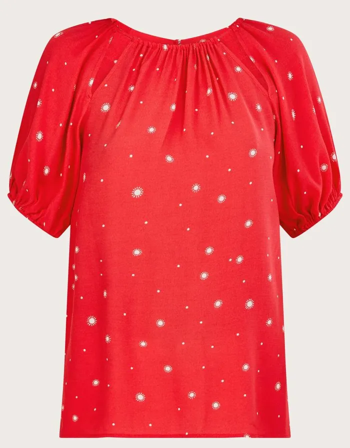 Monsoon Sami Spot CutOut Top Red Women Tops and Blouses Monsoon Sami Spot CutOut Top Red Women Tops and Blouses