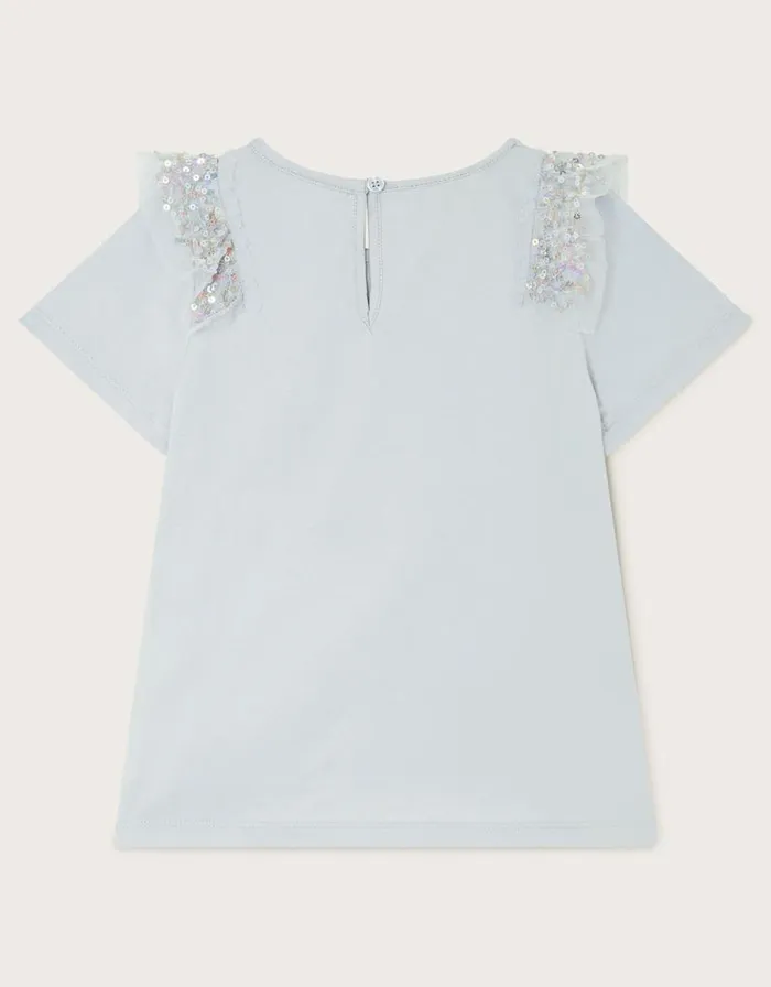 Monsoon Sequin Embellished TShirt Blue Children Tops and Tshirts Monsoon Sequin Embellished TShirt Blue Children Tops and Tshirts