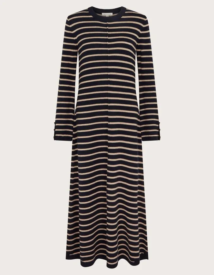 Monsoon Shaw Stripe Midi Jumper Dress Blue Women Day Dresses Monsoon Shaw Stripe Midi Jumper Dress Blue Women Day Dresses