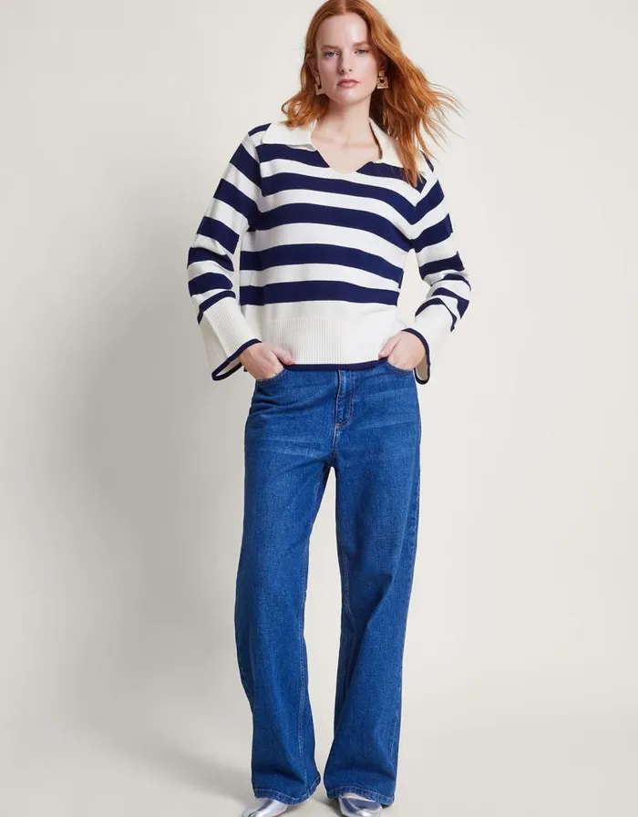 Monsoon Shay Stripe Jumper Ivory Women Tops and Blouses Monsoon Shay Stripe Jumper Ivory Women Tops and Blouses