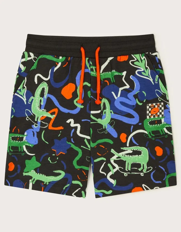 Monsoon Skateboarding Crocodile Shorts Black Children Casualwear Collection