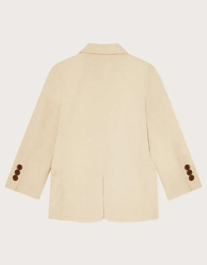Monsoon Smart Pocket Detail Blazer Natural Children Suits and Sets Monsoon Smart Pocket Detail Blazer Natural Children Suits and Sets