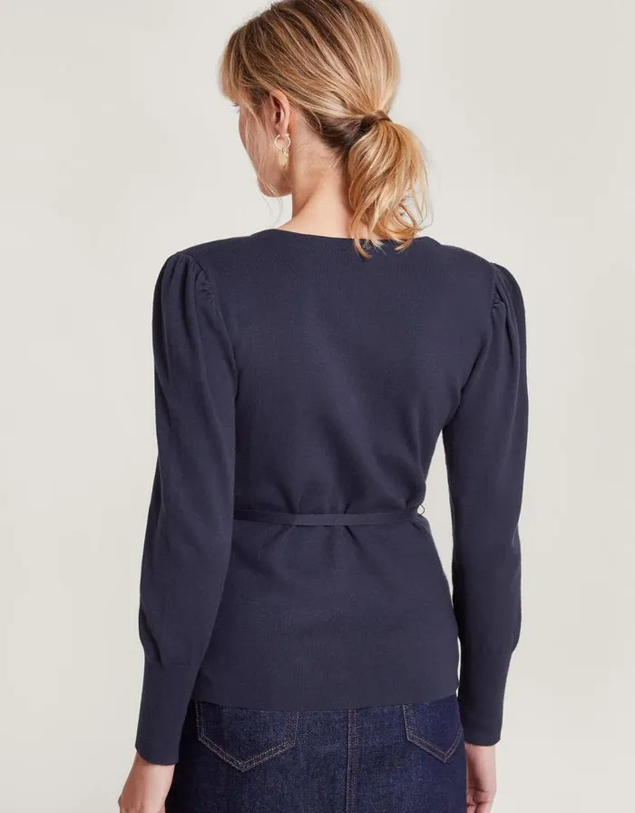 Monsoon Smart Ribbed Cardigan Blue Women Knitwear Monsoon Smart Ribbed Cardigan Blue Women Knitwear