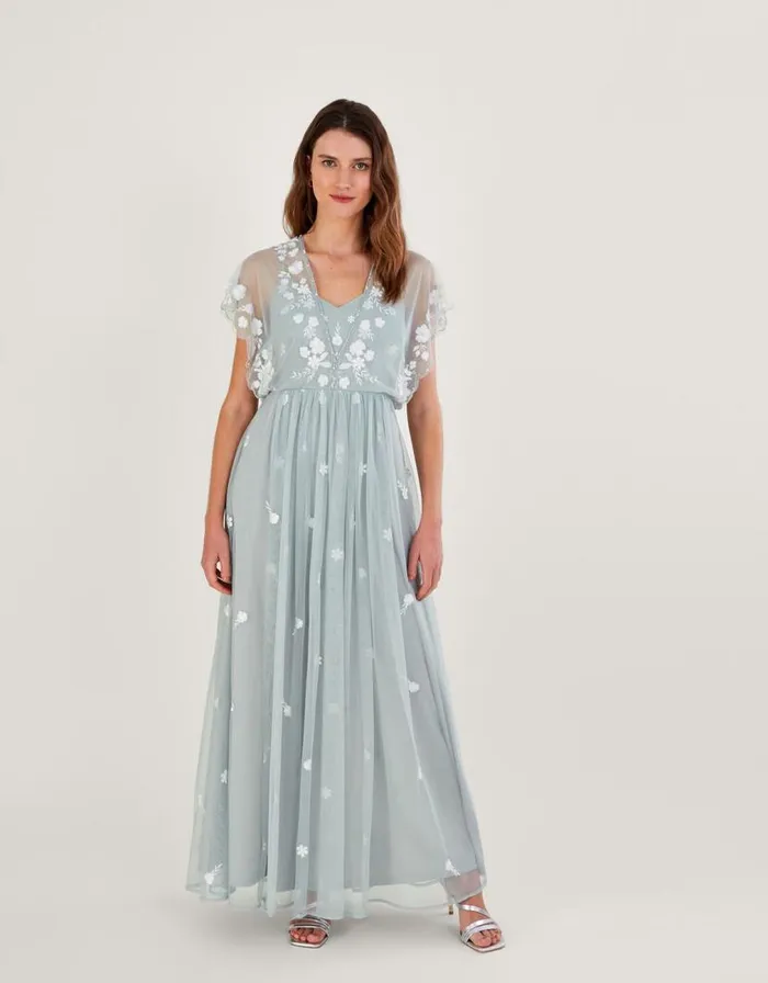 Monsoon Sophie Embroidered Maxi Dress In Recycled Polyester Green Women Occasionwear Monsoon Sophie Embroidered Maxi Dress In Recycled Polyester Green Women Occasionwear