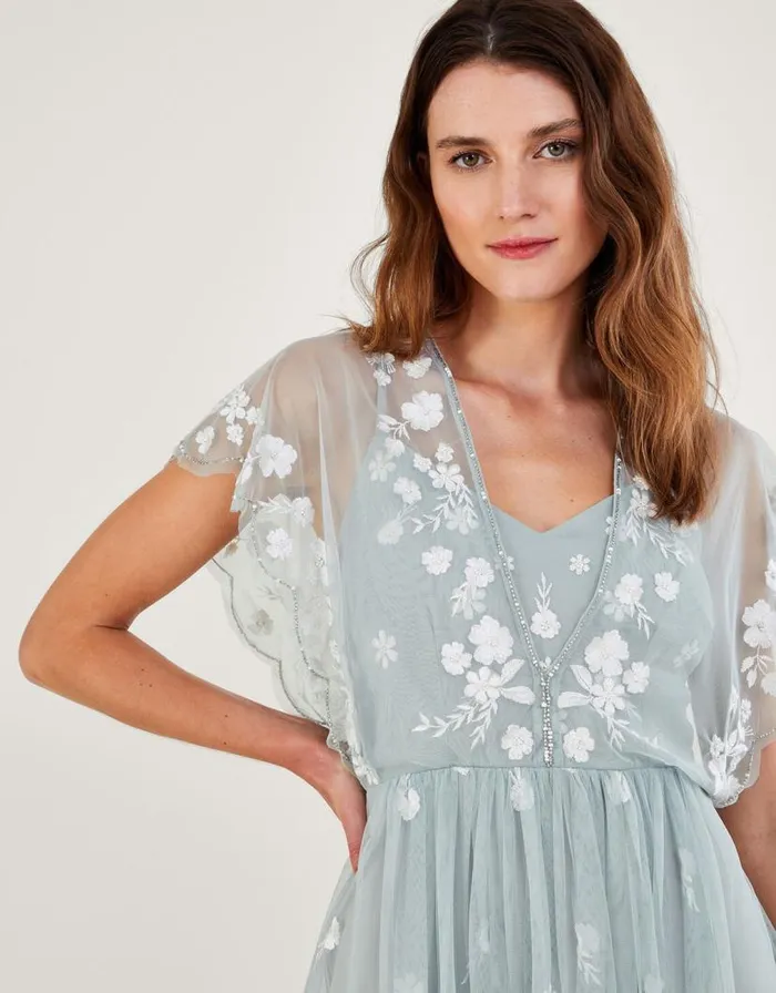 Monsoon Sophie Embroidered Maxi Dress In Recycled Polyester Green Women Occasionwear Monsoon Sophie Embroidered Maxi Dress In Recycled Polyester Green Women Occasionwear