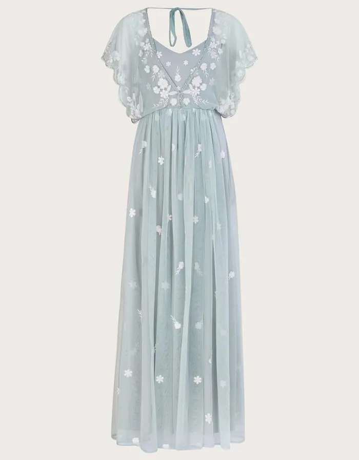 Monsoon Sophie Embroidered Maxi Dress In Recycled Polyester Green Women Occasionwear Monsoon Sophie Embroidered Maxi Dress In Recycled Polyester Green Women Occasionwear