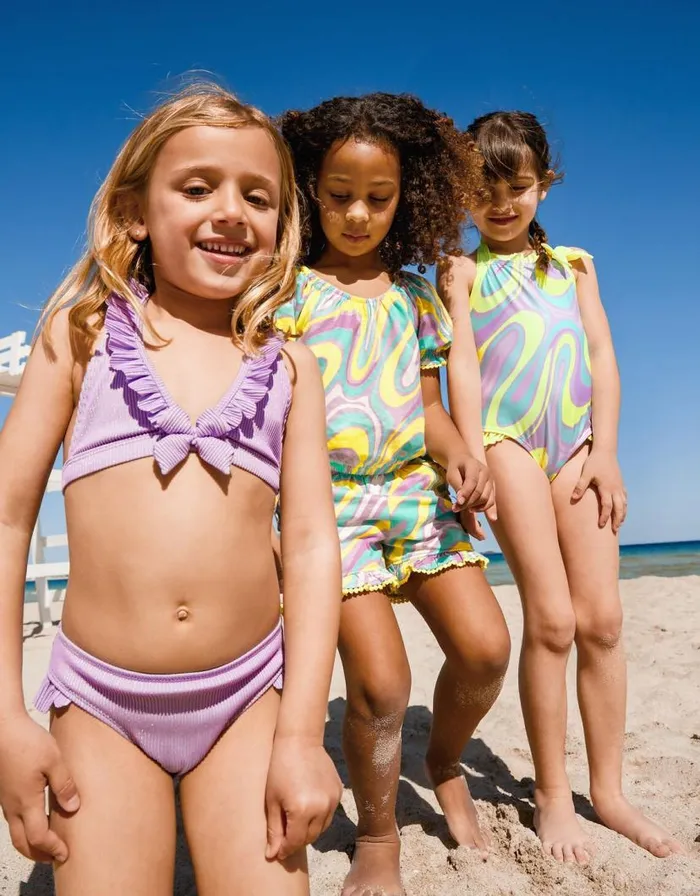 Monsoon Sparkle Rib Halter Bikini Set Purple Children Beachwear and Swimwear Monsoon Sparkle Rib Halter Bikini Set Purple Children Beachwear and Swimwear