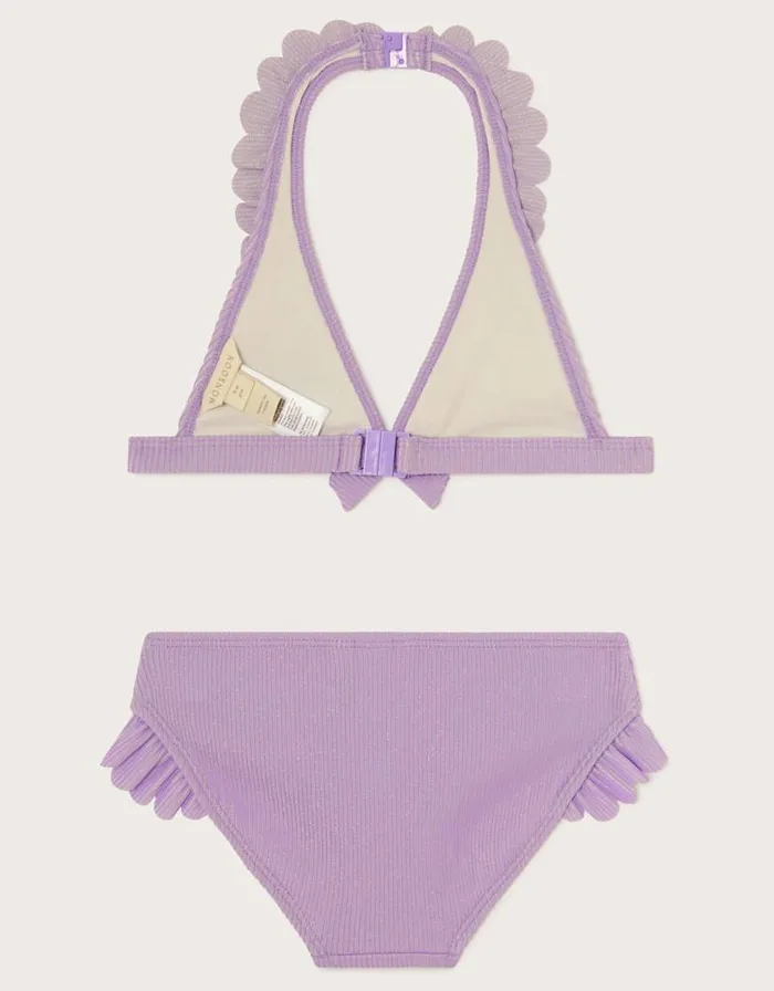 Monsoon Sparkle Rib Halter Bikini Set Purple Children Beachwear and Swimwear Monsoon Sparkle Rib Halter Bikini Set Purple Children Beachwear and Swimwear