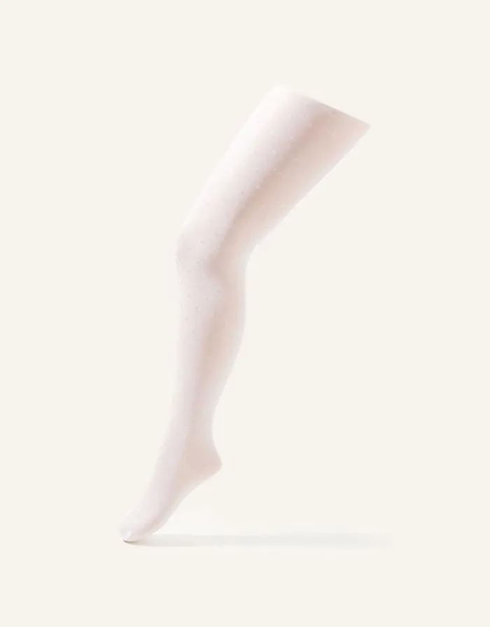 Monsoon Spot Print Tights White Children Girls039 Tights and Socks