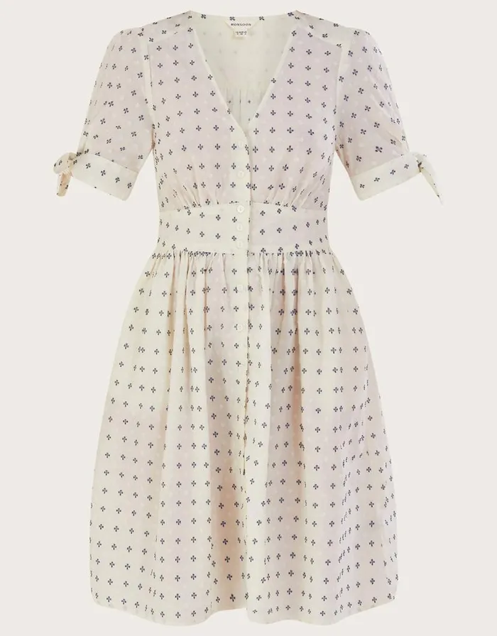 Monsoon Spot Short Dress White Women Day Dresses Monsoon Spot Short Dress White Women Day Dresses