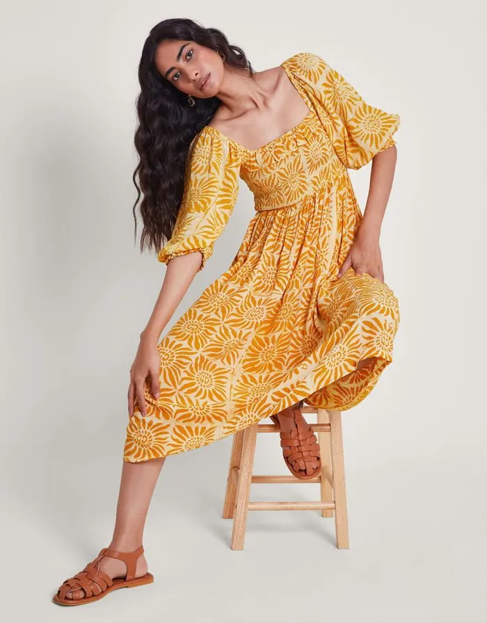 Monsoon Sunny Batik Dye Dress Orange Women Beachwear and Swimwear