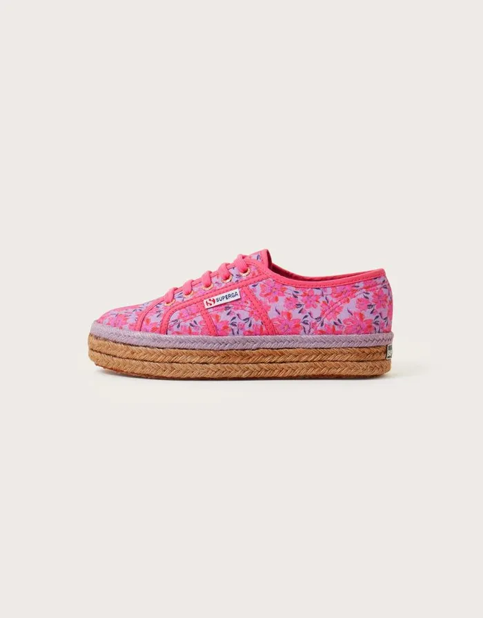 Monsoon Superga Floral Print Espadrille Trainers Pink Women Flats Monsoon Superga Floral Print Espadrille Trainers Pink Women Flats