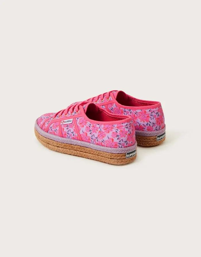 Monsoon Superga Floral Print Espadrille Trainers Pink Women Flats Monsoon Superga Floral Print Espadrille Trainers Pink Women Flats