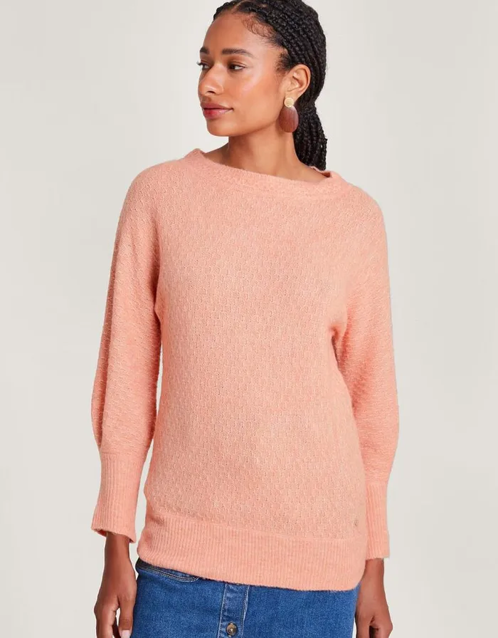 Monsoon Supersoft Stitch Jumper With Recycled Polyester Orange Women Knitwear Monsoon Supersoft Stitch Jumper With Recycled Polyester Orange Women Knitwear