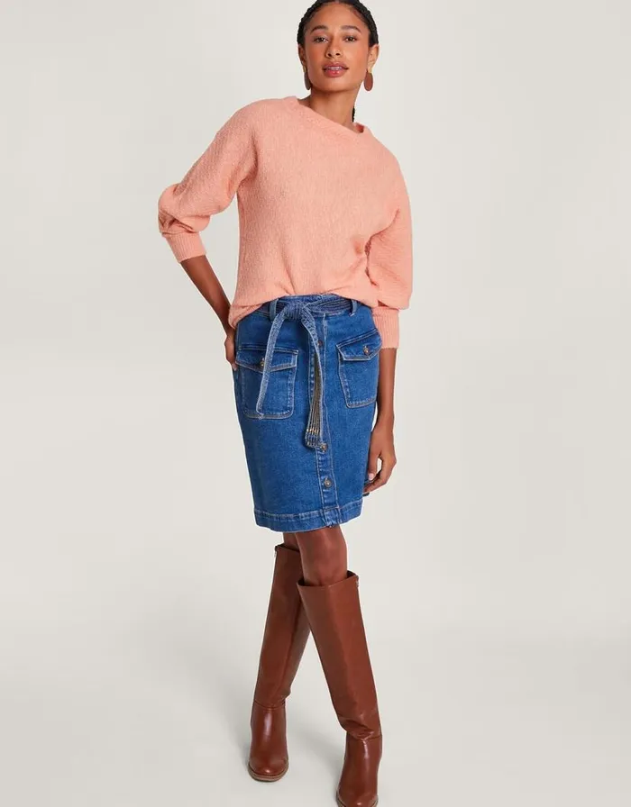 Monsoon Supersoft Stitch Jumper With Recycled Polyester Orange Women Knitwear Monsoon Supersoft Stitch Jumper With Recycled Polyester Orange Women Knitwear