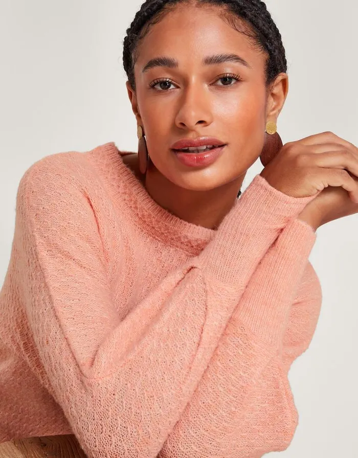 Monsoon Supersoft Stitch Jumper With Recycled Polyester Orange Women Knitwear Monsoon Supersoft Stitch Jumper With Recycled Polyester Orange Women Knitwear