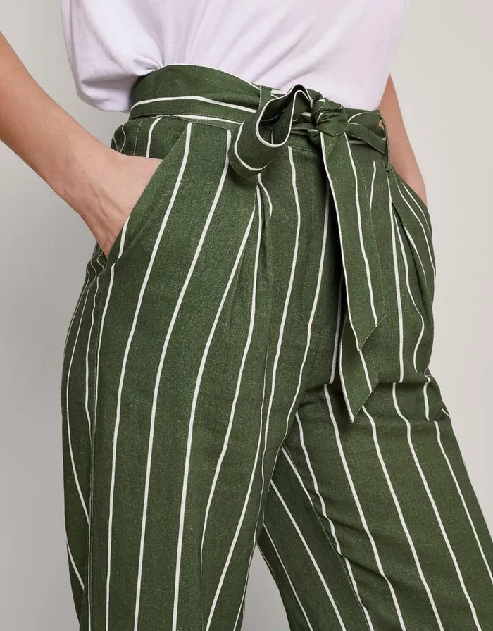 Monsoon Susan Stripe Trousers Green Women Trousers and Jeans Monsoon Susan Stripe Trousers Green Women Trousers and Jeans