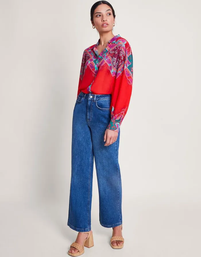Monsoon Tiffany Print Blouse Red Women Tops and Blouses Monsoon Tiffany Print Blouse Red Women Tops and Blouses