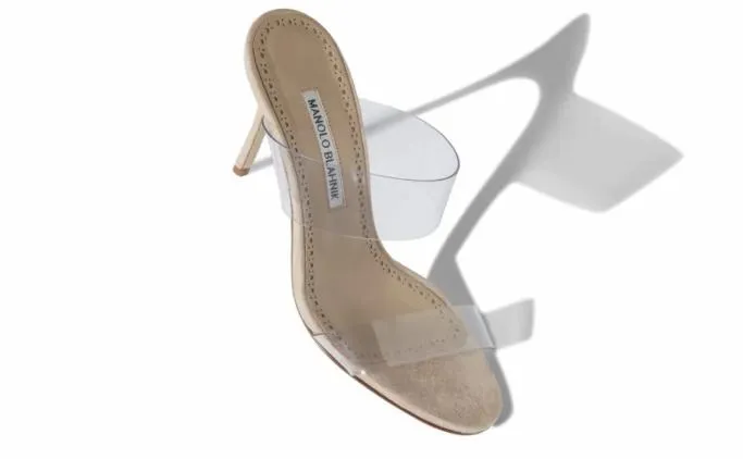 Mules Women Manolo Blahnik SCOLTOClear ECO PVC Open Toe Mules