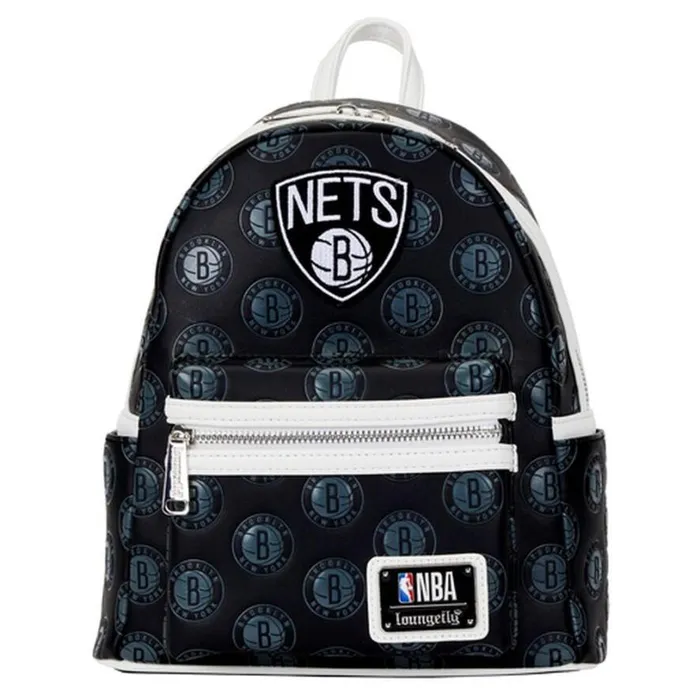 NBA Brooklyn Nets Logo Mini Backpack Unisex Loungefly Bags and Wallets