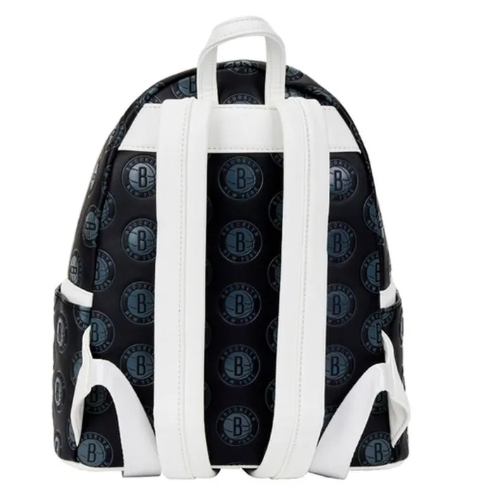 NBA Brooklyn Nets Logo Mini Backpack Unisex Loungefly Bags and Wallets