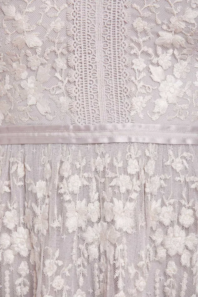 Needle and Thread Araminta Lace Gown Grey Women Embroidered Dresses