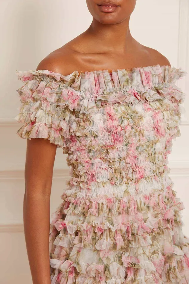 Needle and Thread English Rose Lisette Off Shoulder Gown Multi Women Printed Dresses