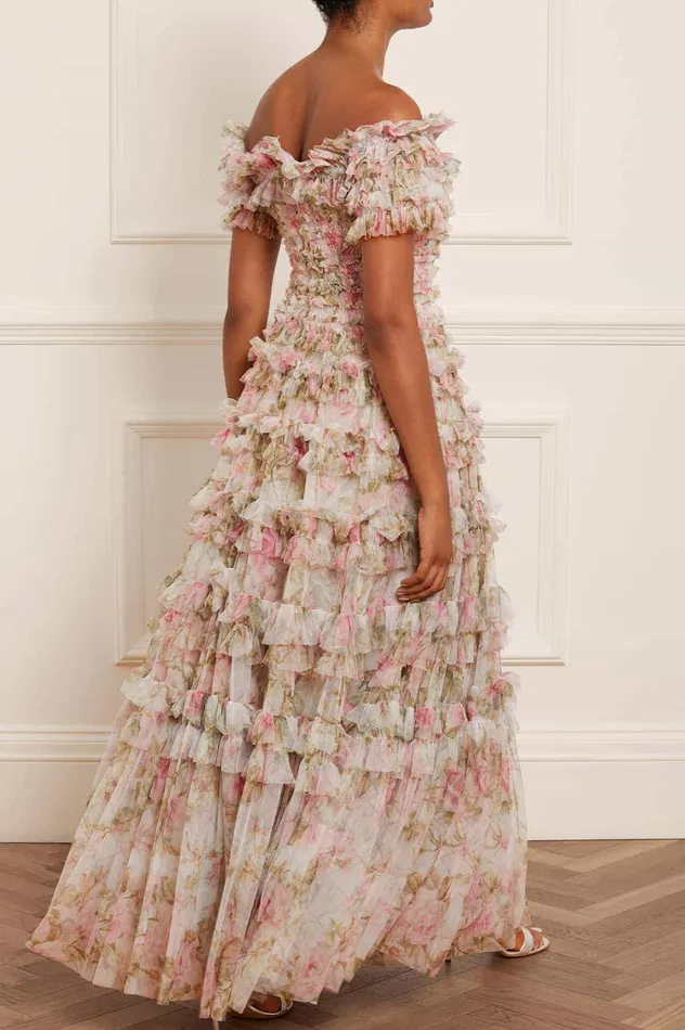 Needle and Thread English Rose Lisette Off Shoulder Gown Multi Women Printed Dresses