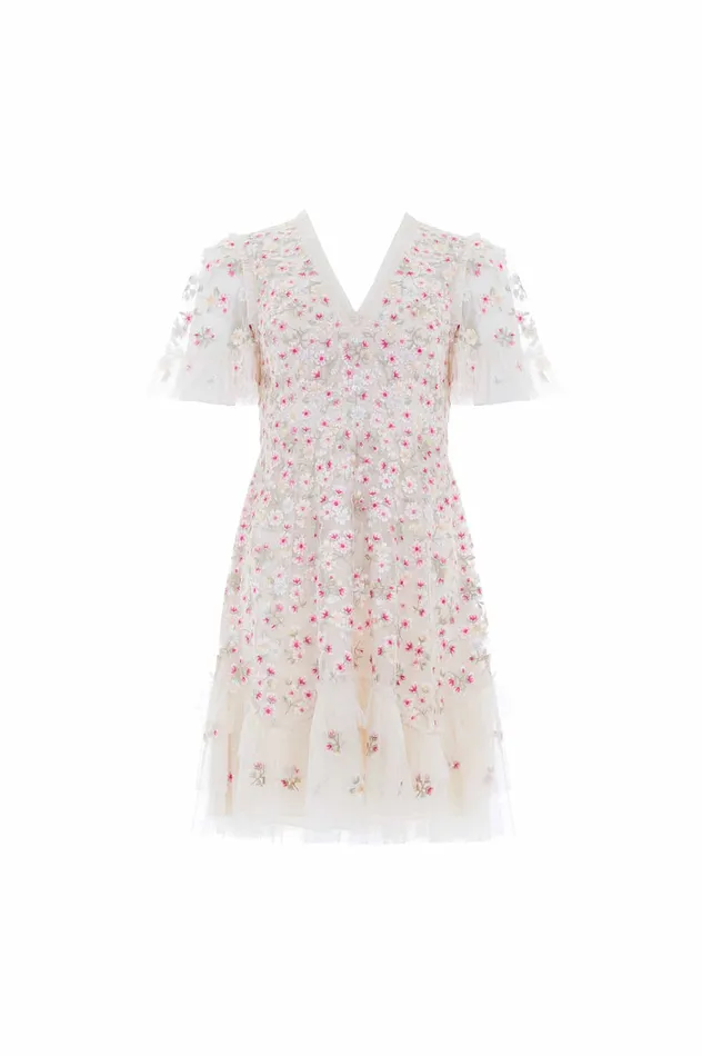 Needle and Thread Evening Primrose Micro Mini Dress Champagne Women Embroidered Dresses Needle and Thread Evening Primrose Micro Mini Dress Champagne Women Embroidered Dresses