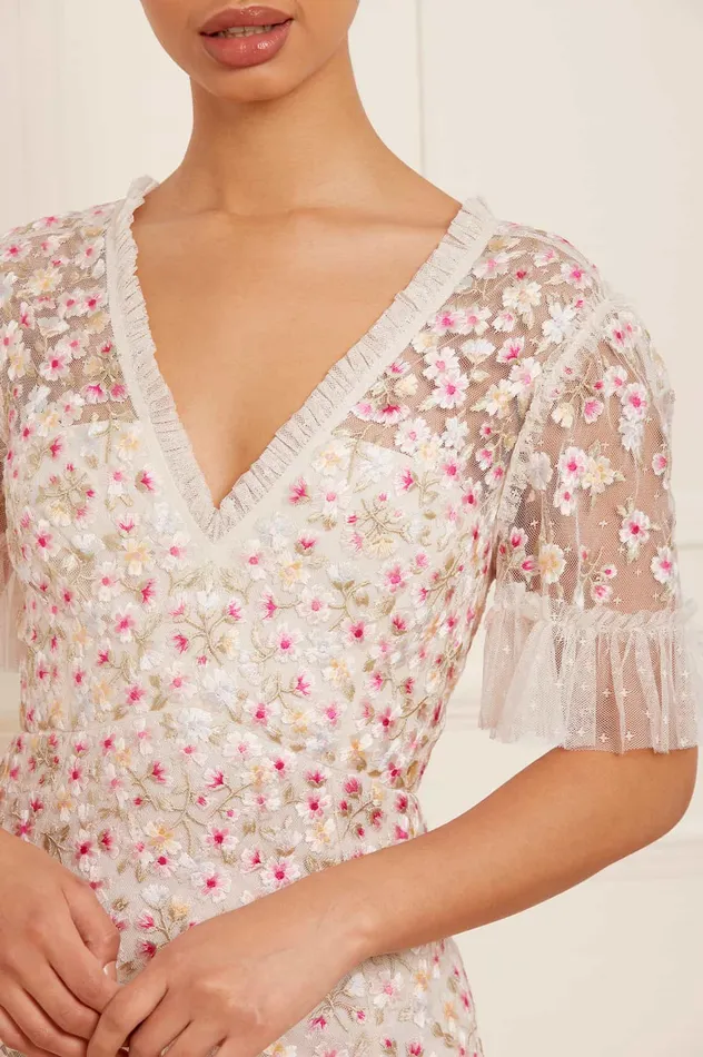 Needle and Thread Evening Primrose Micro Mini Dress Champagne Women Embroidered Dresses Needle and Thread Evening Primrose Micro Mini Dress Champagne Women Embroidered Dresses