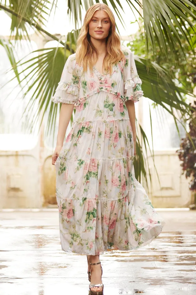 Needle and Thread Harlequin Rose Dora Chiffon Ankle Gown Multi Women Printed Dresses Needle and Thread Harlequin Rose Dora Chiffon Ankle Gown Multi Women Printed Dresses