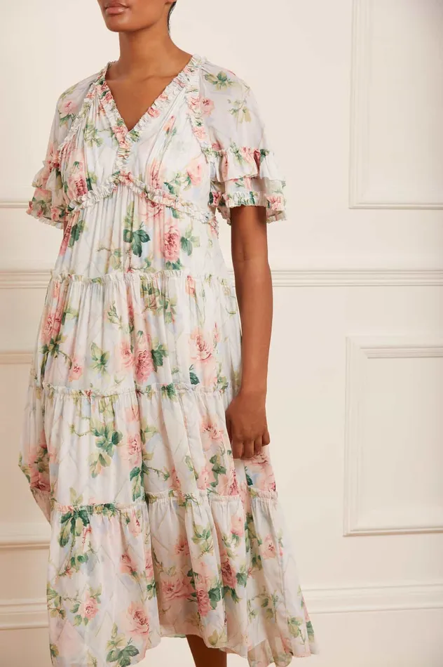 Needle and Thread Harlequin Rose Dora Chiffon Ankle Gown Multi Women Printed Dresses Needle and Thread Harlequin Rose Dora Chiffon Ankle Gown Multi Women Printed Dresses
