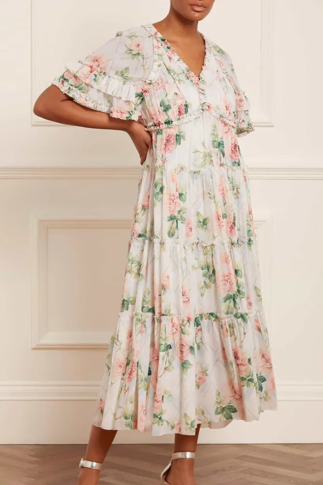 Needle and Thread Harlequin Rose Dora Chiffon Ankle Gown Multi Women Printed Dresses Needle and Thread Harlequin Rose Dora Chiffon Ankle Gown Multi Women Printed Dresses