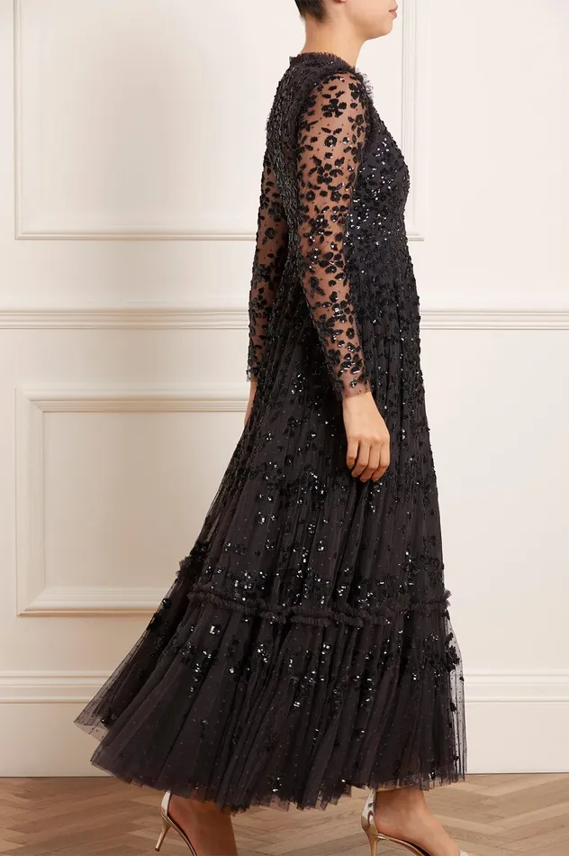 Needle and Thread Margot Ankle Gown Black Women Embellished Dresses