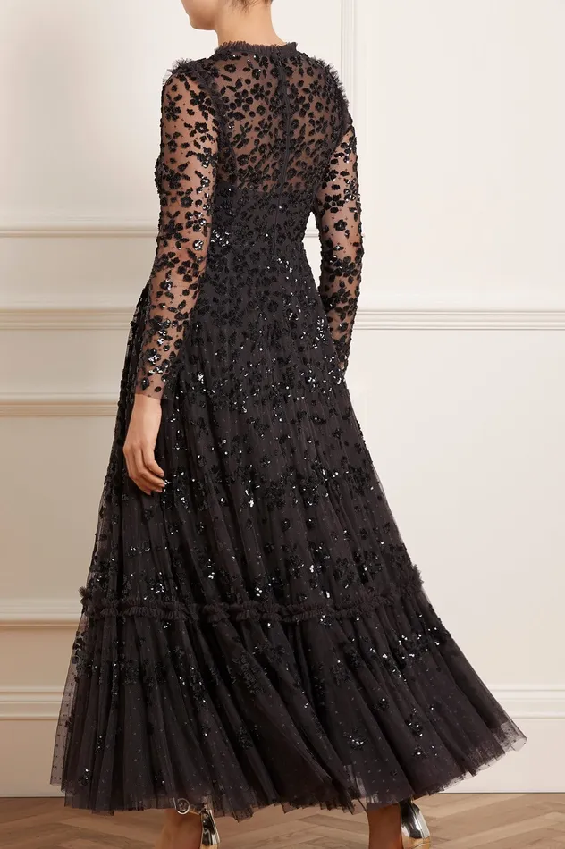 Needle and Thread Margot Ankle Gown Black Women Embellished Dresses