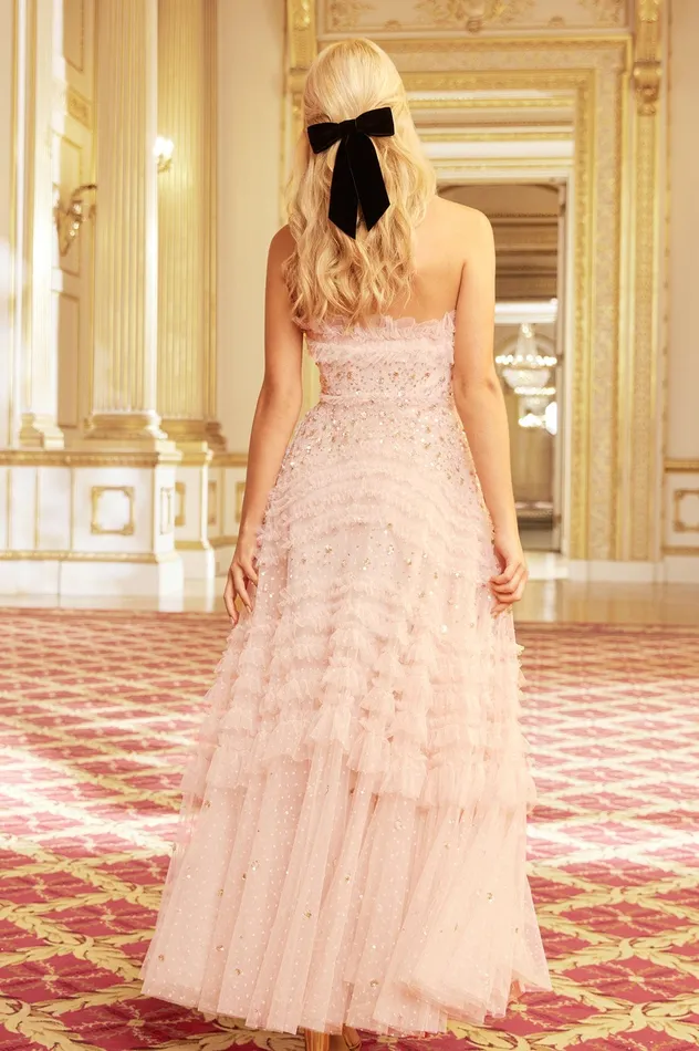 Needle and Thread Maybelle Sequin Strapless Gown Pink Women Embellished Dresses