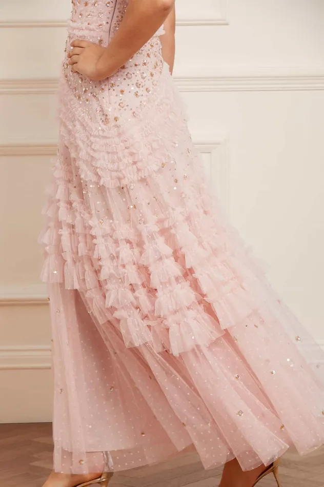 Needle and Thread Maybelle Sequin Strapless Gown Pink Women Embellished Dresses