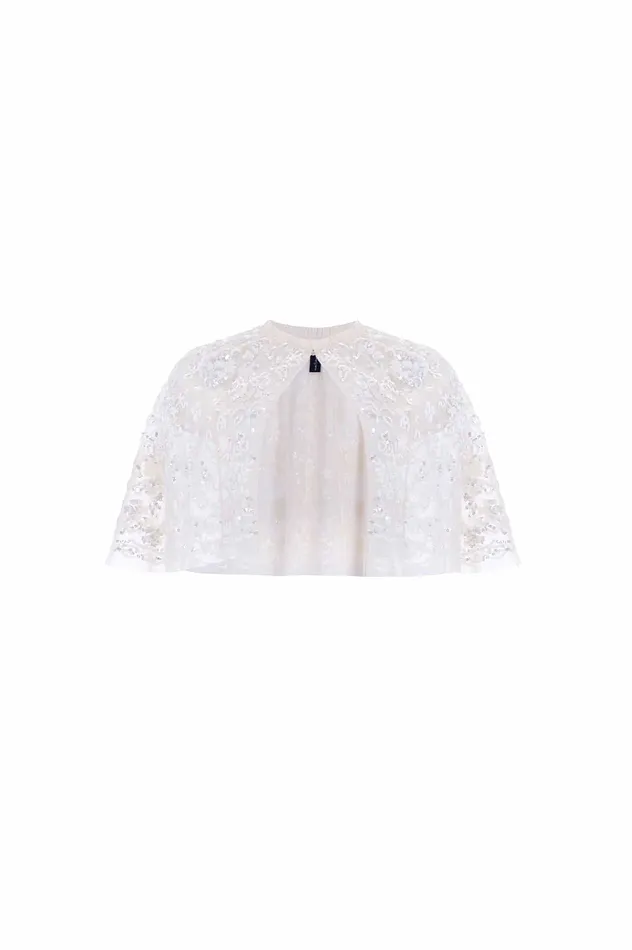 Needle and Thread Regal Rose Gloss Short Open Cape Champagne Women Capes