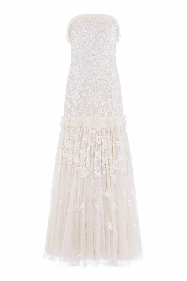 Needle and Thread Regal Rose Gloss Strapless Gown Champagne Women Evening Dresses
