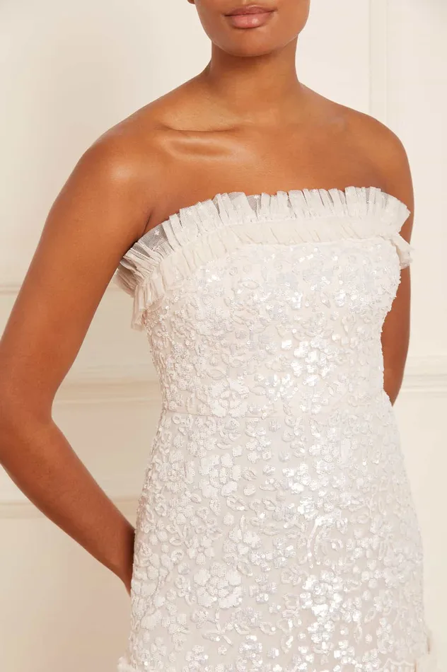 Needle and Thread Regal Rose Gloss Strapless Gown Champagne Women Evening Dresses