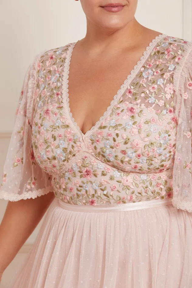 Needle and Thread Ribbon Bouquet Bodice Midaxi Dress Pink Women Exclusives